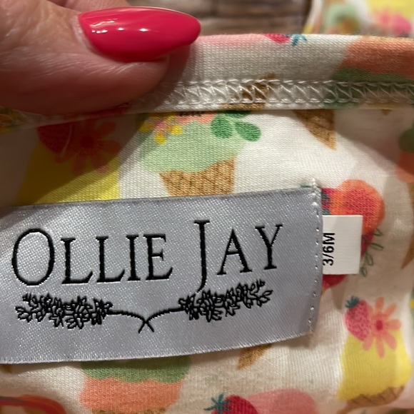 OLLIE JAY baby girl CAMILA ICE CREAM Romper summer tank size 3-6 months - Picture 6 of 9